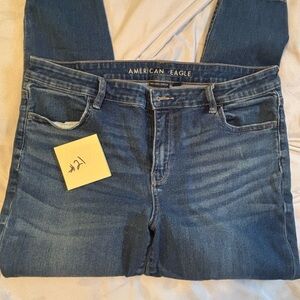 American Eagle Outfitters Women's Dark Blue Skinny Jeans